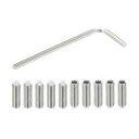 PATIKIL M5x16mm ナイロン先端グラブスクリュー 10個 304ステンレス鋼 メトリック六角ソケットヘッドカップポ イントボルト アンチスリップ 内部六角ドライブハードウェア lキー付きレンチ(3)