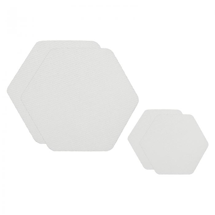 PATIKIL ナイロン補修パッチ 2.5"x2.5" / 1.5"x1.5" 4パック ダウンジャケットパッチ ヘックス形状 生地補修テープ 衣類 ジャケット テント バッグ アウトドアギア 修理用 ホワイト