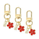 PATIKIL 花のキーチェーン 3個のエナメルチャ ーム付きのパーソナライズされたキーリング かわいい花のキーチェーン 財布バッグアクセサリー カーリングペン...
