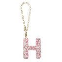 PATIKIL レターバッグ装飾 ブリンググリッターレター装飾初期レターキーチェーン 女性用バッグアクセサリーバックパックトートバッグカップDIYクラフト ピンク H形状