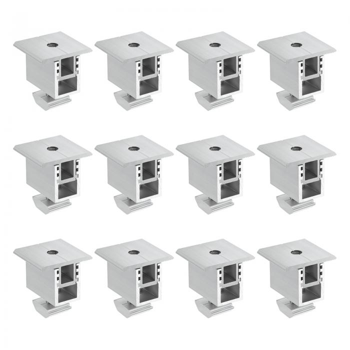 M METERXITY 12パック 調整可能なソーラーミドルクランプ30-50mm PVパネルブ ラケット 錆びないアルミニウムミドルクリップ 屋根/壁/ボート/PVシステム/RVsソーラーパネル取り付けブ ラケット