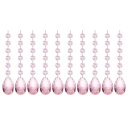 PATIKIL ティアドロップクリス タルシャンデリアペンダントビーズ 10パック165mm長38mmシャンデリアプリズムパーツ装飾吊りビーズDIYアートクラフト装飾 ピンク