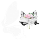 M METERXITY 40枚の蝶々と花柄の花束用ラッピングペーパー 20 x 22インチの白い防水フラワーラッピングペーパー ウェディング/パーティー/誕生日...