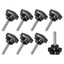 M METERXITY 8パック スタークランピングノブ 機械/電子機器/家具/傘ベース用 M6x30mmメススレッド手締めねじ 機械ハンドル交換[31mm 黒...