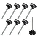 M METERXITY 8パック スタークランピングノブ 機械/電子機器/家具/傘ベース用 M6x60mmメススレッドハンドタイトニングスクリュー マシンハンド...