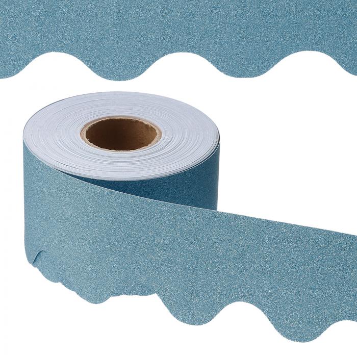 PATIKIL キラ キラの掲示板ボーダー 65.6フィートのポスターチョークボードコルク装飾トリム波状ボーダーウォー ルデコレーション 教室オフィスロッカー用 ネイビーブルー