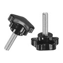 M METERXITY 2個入りスタークランピングノブ 機械/電子機器/家具/傘ベース用 M8x30mmメススレッド手締めねじ 機械ハンドル交換【ステンレス鋼 ...