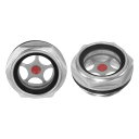 M METERXITY 2パック エアコンプレッサーオイルサイトグラス M27 x 1.5mm ガラス リークなし 六角オイル液位計フィッティング W Oリング エアコンプレッサー/ポンプ/タンク サイトプラグ ウィンドウ