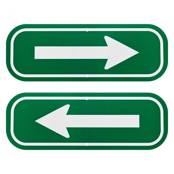 M METERXITY 2パックのホワイト矢印サイン 9.84 x 3.54アルミ反射ワンウェイ矢印サイン 屋外の芝生庭園地の装飾用 ストリートサイン[グリ ーン/ホワイト]