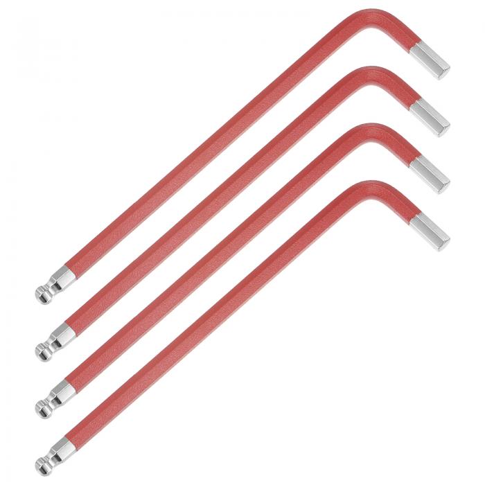 M METERXITY 4パック ボールエンド六角レンチ 6mm L字型ロングアームS2鋼製修理工具 自転車/家具/機器/..