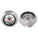M METERXITY 2パック エアコンプレッサーオイルサイトグラス M24 x 1.5mm強化ガラス リークなし 六角オイル液位計フィッティング エアコンプレッサー/ポンプ/タンクサイトプラグウィンドウ用 Oリング付き