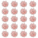 PATIKIL 2.4インチファ ブリックブローチフラワー、20個のファ ブリックフラワー、ブローチピン用のファ ブリックアップリケ、ヘッドバンド装飾、パール付きDIYクラフトウェディングデコレーション、ピンク