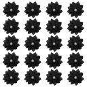 PATIKIL 2.4" ファ ブリックブローチフラワー、20個のファ ブリックフラワー、ブローチピン用のファ ブリックアップリケ、ヘッドバンドの装飾、パール付きのDIYクラフトウェディングデコレーション、黒
