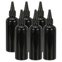 PATIKIL プラスチックアプリケーターボトル、6個3.4oz(100ml)リーク防止再充填可能な空のディスペンサーコンテナー、ヘアインク液体ソース用ツイストトップキャップ付き絞るボトル、黒