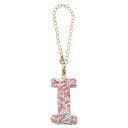 PATIKIL レターバッグ装飾 ブリンググリッターレター装飾初期レターキーチェーン 女性用バッグアクセサリーバックパックトートバッグカップDIYクラフト ピンク Iシェイプ