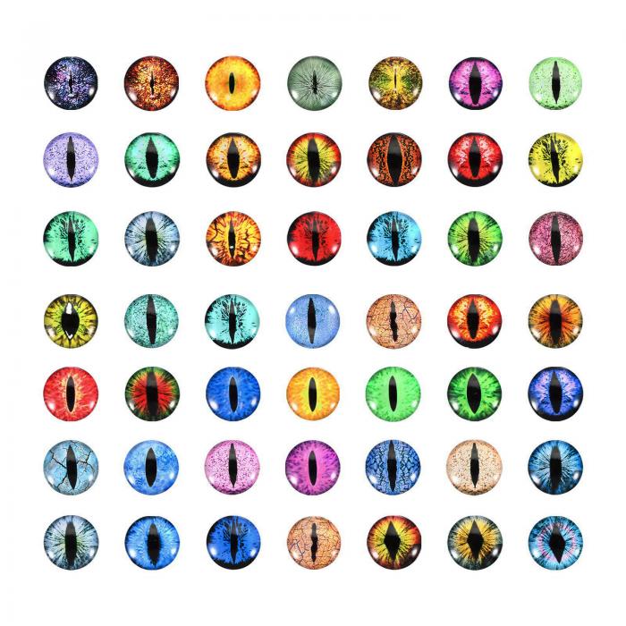 PATIKIL 6mmドラゴンアイ 100個丸いガラスの目 動物の編み目の目 粘土人形作り クラフトDIY ジュ エリ..