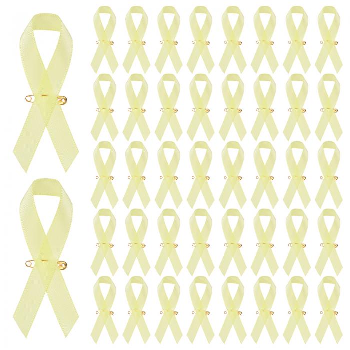 M METERXITY 100個入りのイエローアウェアネスリボン チャリティーイベント/社会イベント/パーティー/..