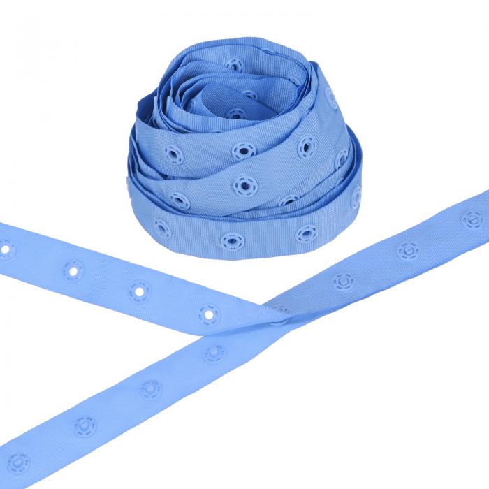 M METERXITY プラスチックスナップボタン 5ヤード プラスチックスナップ ポリエステルテープフック＆アイジッパーポッパープレススタッドファスナー 裁縫/衣類/生地/DIYクラフト用[ブルー 25mm間隔]