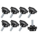M METERXITY 8パック スタークランピングノブ 機械/電子機器/家具/傘ベース用 M8x25mmメススレッド手締めねじ 機械ハンドル交換[39mm 黒...