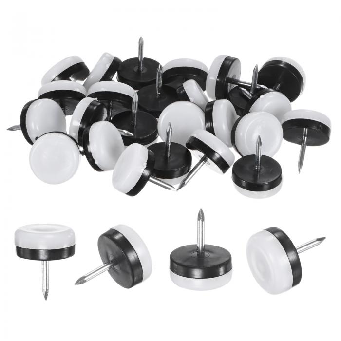 M METERXITY 24個入り 家具スライダー 0.9" 釘付き椅子脚プロテクター ハードウッドフロア/テーブル/椅子/木製フロア用[ホワイト]