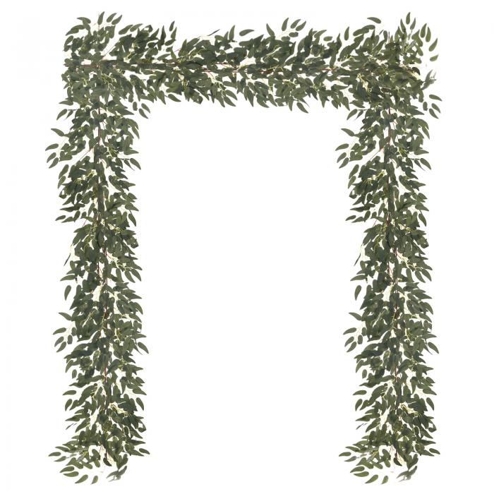 M METERXITY 2パック 人工柳 つる 54葉 5.7フィート フェイク柳 つる ホームデコレーション/ウェディン..