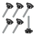 M METERXITY 6個入りスタークランピングノブ 機械/電子機器/家具/傘ベース用 M10x60mmメススレッド手締めねじ マシンハンドル交換[39mm ...