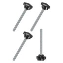 M METERXITY 4個入り スタークランピングノブ 機械/電子機器/家具/傘ベース用 M10x100mmメススレッド手締めネジ 機械ハンドル交換[39mm...