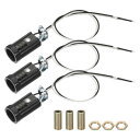 PATIKIL キャンドルブ ラベースランプホルダーライトソケット 3個セットULリストされたキーレスE12電球ソケット E12インカンデセントLED電球用 9.8"ワイヤーリード付き 1.7"高さ