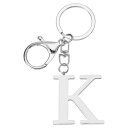 PATIKIL イニシャルレターキーチェーン アルファベットキーリング キュートなメタルアルファベットキーリング 鍵 ハンドバッグ バックパック用 シルバー(K)