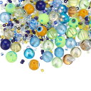PATIKIL 2-8mm アソーテッドガラス樹脂ビーズ クラック入り砂利丸ビーズ 小さなヨーロピアンスペーサーシードビーズ 宝石メイキングDIYブレスレットク...
