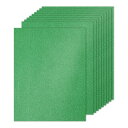 PATIKIL 10シートのグ リーングリッターカードストックペーパー 8.5 x 11インチ 250gsmスクエアプレミアムスパークリーペーパークラフトカード...