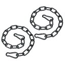 PATIKIL 3/16 x 20" フィットネスチェーン 2個 ポーチ用ハンギングスイングチェアチェーン ヘビーデューティ フィットネス延長 ハンモックハードウェアキット ゲートリンクチェーンロック パンチングバッグ アウトドアフェンス用 黒