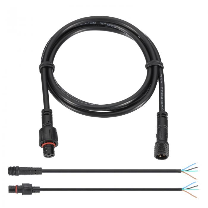 PATIKIL 3.28Ft 4ピン延長ケーブルワイヤー 22規格防水IP67エクステンションコード 7.87インチメスファ..