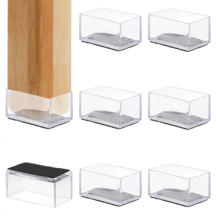 PATIKIL ハードウッドフロア用の椅子脚床保護具 8個の長方形PVCフェルト 1.77"×0.98"の家具脚キャップ..