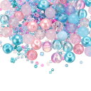 PATIKIL 2-8mm アソーテッドガラス樹脂ビーズ クラック入り砂利丸ビーズ小さなヨーロピアンスペーサーシードビーズ混合バルク 宝石メイキングDIYブレス...
