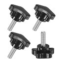 M METERXITY 4個入りスタークランピングノブ 機械/電子機器/家具/傘ベース用 M8x25mmメススレッド手締めねじ 機械ハンドル交換【ステンレス鋼 ...