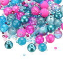 PATIKIL 2-8mm アソーテッドガラス樹脂ビーズ クラック入り砂利丸ビーズ小さなヨーロピアンスペーサーシードビーズ混合バルク 宝石メイキングDIYブレス...
