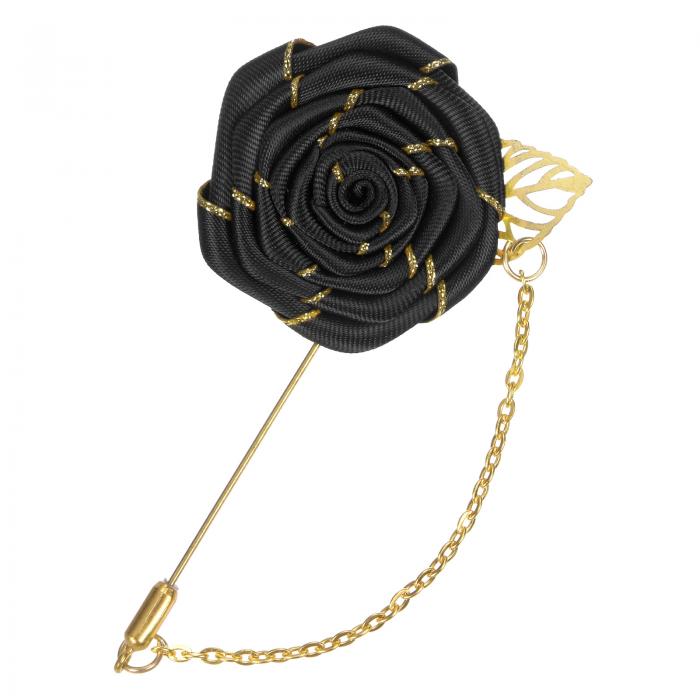 M METERXITY ローズブローチピンクロスローズフラワーウィズ金色リーフブローチ ローズフラワーラ ペルピンフォーメンウェディングアクセサリー スーツタキ...