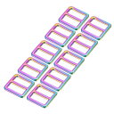 PATIKIL 20mm / 4/5" トライグ ライドスライドバックル 10個入り メタルウェビングストラップファスナー バックパックバッグベルト用 カラフル
