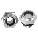 M METERXITY 2パック エアコンプレッサーオイルサイトグラス M12 x 1.25mm強化ガラス リークなし 六角オイル液位計フィッティング エアコンプレッサー/ポンプ/タンクサイトプラグウィンドウ用 Oリング付き