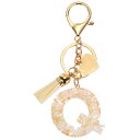 PATIKIL アルファベットイニシャルレターキーチェーン レジン製かわいいキーチェーン タッセルハートレターQペンダント装飾 女性用キーパースハンドバッグバッ...