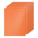 PATIKIL 10シートのオレンジ色のグリッターカードストックペーパー 8.5 x 11インチ 250gsm スクエアプレミアムスパークリーペーパークラフトカ...