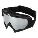 RATCHROLL バイク ゴーグル オートバイゴーグル 防塵防風 広い視野 UVカット ヘルメット対応 アウトドア スポーツ スキー 男女兼用 1個 黒 銀