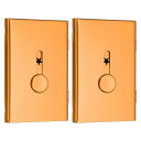 PATIKIL 2個の名刺入れ、サムドライブ名刺入れ、ポータブル名刺入れ、合金製スライド式カードケース、ビジネスミーティング用、ゴー ルド