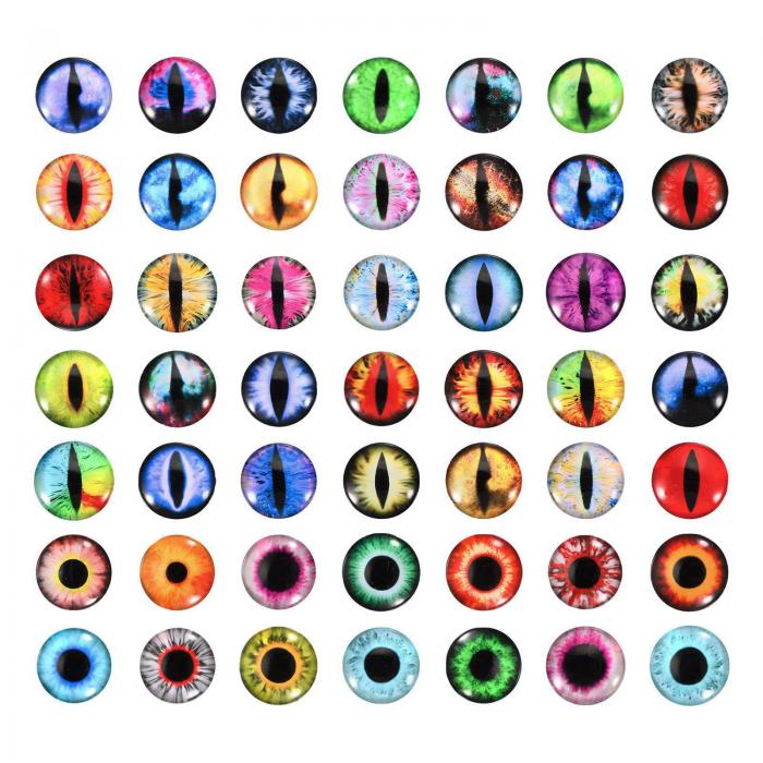 PATIKIL 15mmドラゴンアイ 100個丸いガラスの目 動物の編み目の目 粘土人形作り クラフトDIYの発見 ジ..