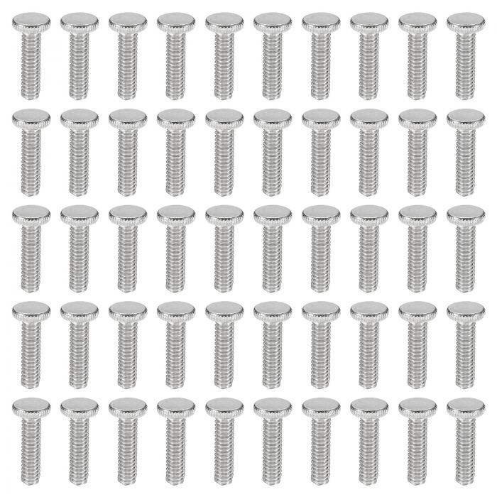 PATIKIL 8#-32x15mm ニッケルトーン 50個 フラット先端 50個フラット先端金属ボルトぐりっぷノブファス..