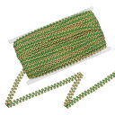 M METERXITY ギンプブレードトリム 1/2"12cm x 25ヤード ポリエステル ゴー ルドエッジ 織りトリム レースリボン ファブリック ウォールテープリー トリム ソーイング/コスチューム/ホームデコ/DIYクラフト/カーテン/ジ ュエリーメイキング グ リーン
