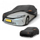 Partuto 1 Pc ユニバーサルカーカバー 防水オールウェザー自動車屋外用抗UV日光雨保護 190T-PU ブラック セダン用 長さ188