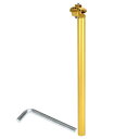 Motoforti ユニバーサルバイクシートポストバイクサドルポストシートチューブ30.4x500mmエクストラロングアジャスタブルアングルアルミニに対応ウム合金ゴールドトーン1セット