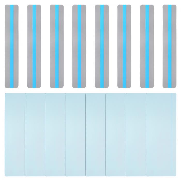 PATIKIL 16個 ガイド付きリーディングハイライトストリップ 2サイズ カラーオーバーレイハイライトブックマーク ディスレクシアに役立つライン付きリーディングトラッキングルーラー ブルー